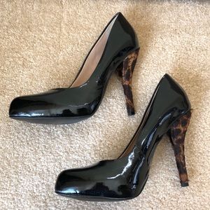 Miucha black leather high heels size 8